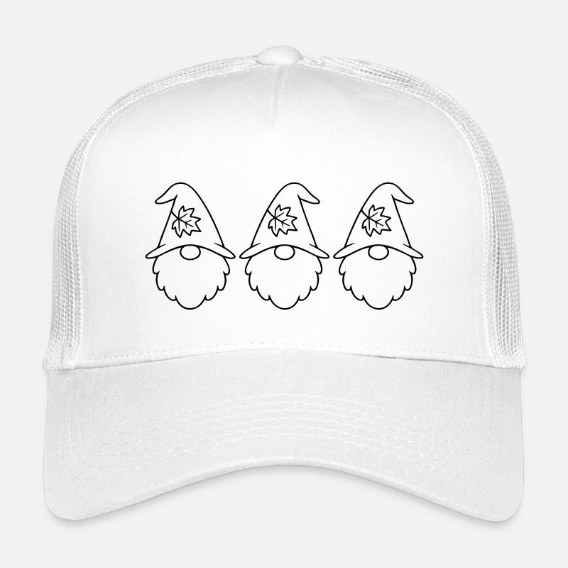 Herbstlicher Gartenzwerg-Wichtel mit Blatt Motiv Kinder Trucker-Cap