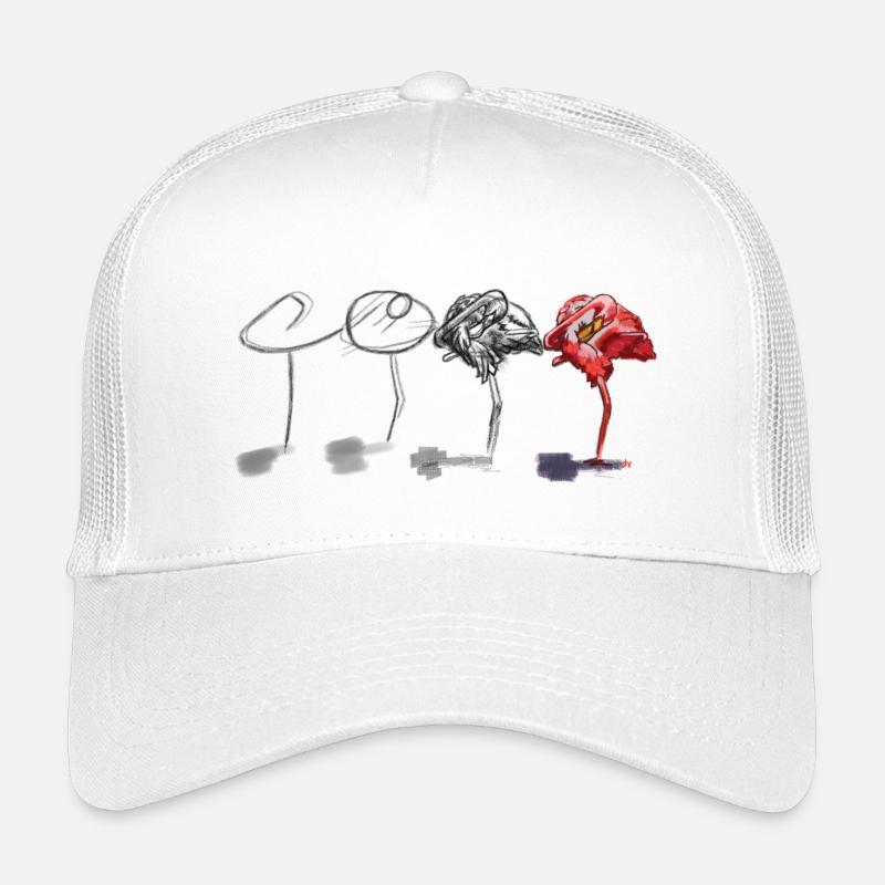 Flamant rose en gras, par WingsOnMyBrush Casquette trucker enfant