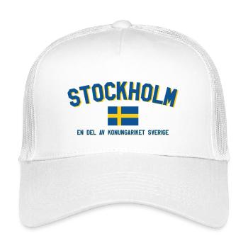 Stockholm Retro Flagge - Kinder Trucker-Cap - Weiß - Vorne