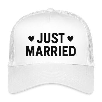 Frisch verheiratet - Brautpaar - Hochzeit - Junggesellenabschied - Kinder Trucker-Cap - Weiß - Vorne