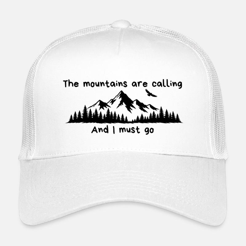 The mountains are calling, Berge, Wanderer  - Kinder Trucker-Cap - Weiß
