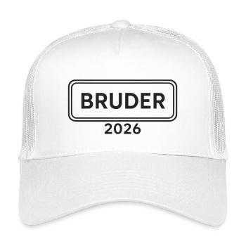 BROTHER 2026 Proud Sibling Announcement - Kids’ Trucker Cap - white - Front