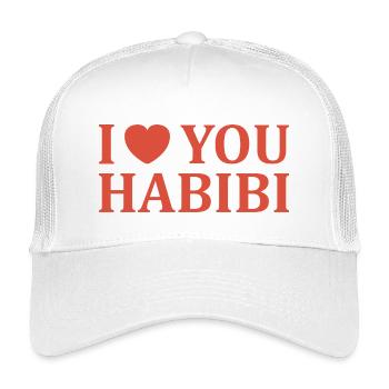 Ich liebe dich Habibi-Typografie - Kinder Trucker-Cap - Weiß - Vorne