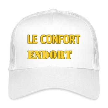 Comfort puts you to sleep. - Kids’ Trucker Cap - white - Front