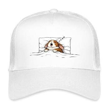 Schlafender Hase – Süßes Kuschel Motiv - Kinder Trucker-Cap - Weiß - Vorne