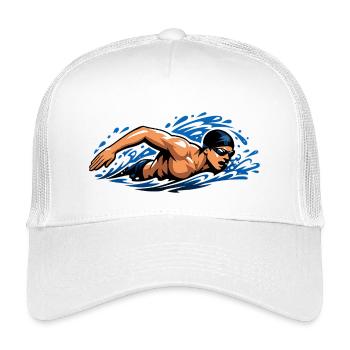 Freistil Schwimmer Dynamisches Wasser - Kinder Trucker-Cap - Weiß - Vorne
