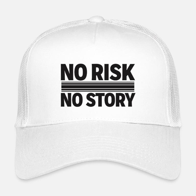 NO RISK NO STORY Abenteuer Statement Kinder Trucker-Cap