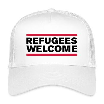 politik refugees welcome - Kinder Trucker-Cap - Weiß - Vorne