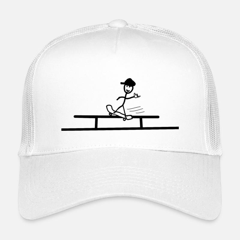Skateboard Grind Rail Shaka Cool Hip Hop - Kinder Trucker-Cap - Weiß