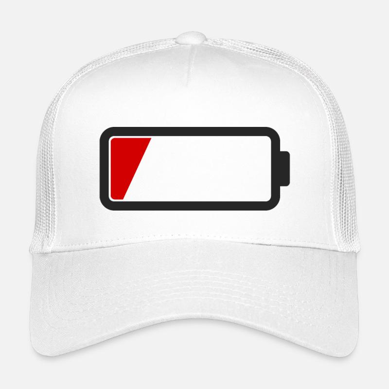 Batterie leer - Kinder Trucker-Cap - Weiß