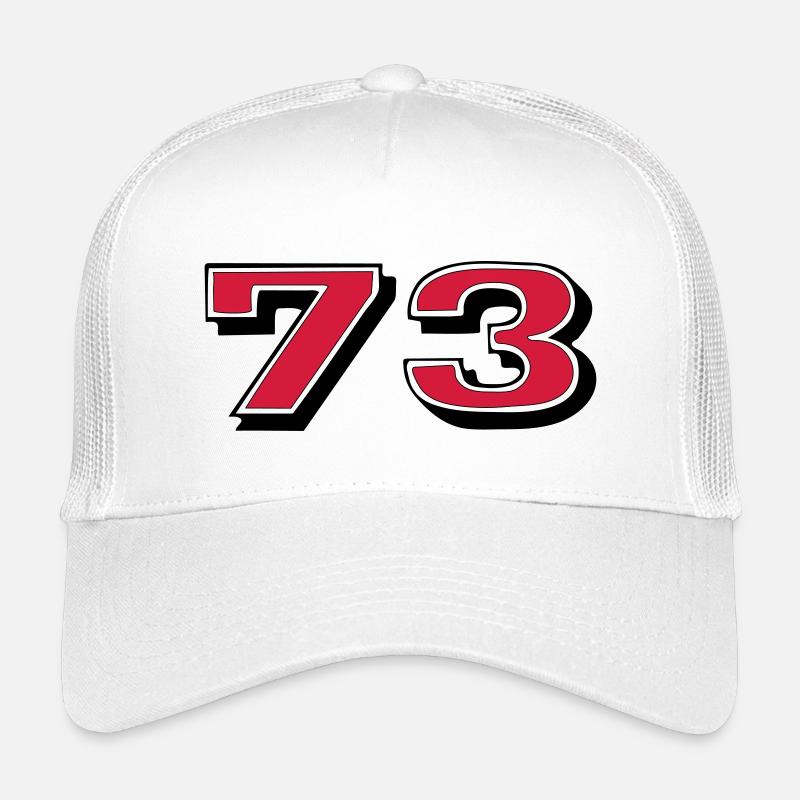 Rote 73 auf Schwarz - Kinder Trucker-Cap - Weiß