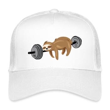 Sloth strength fitness gym gweichte sport symbol - Casquette trucker enfant - blanc - Devant