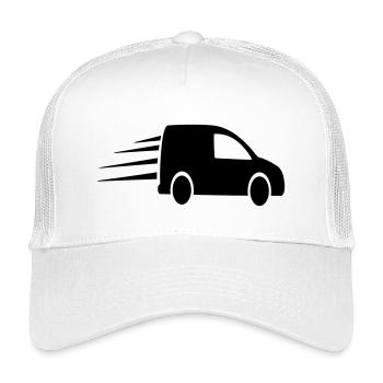 Bestellen Sie ein Auto bestelingen - Kinder Trucker-Cap - Weiß - Vorne