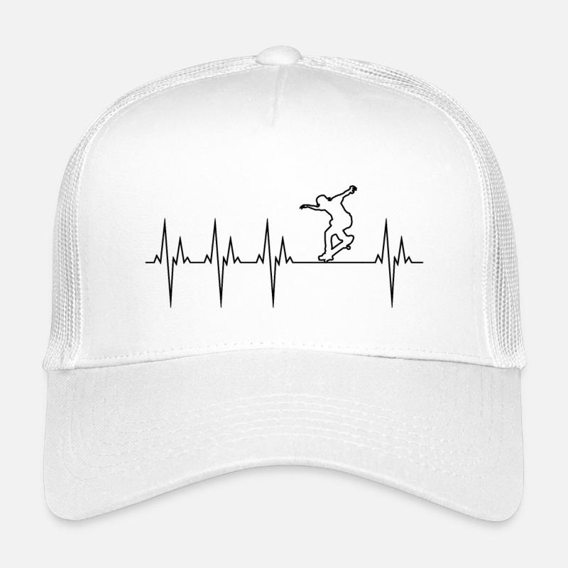 Skateboard Elektrokardiogramm EKG Skateboard - Kinder Trucker-Cap - Weiß