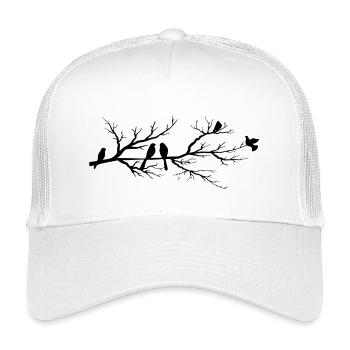 Black birds on the branch - Kids’ Trucker Cap - white - Front