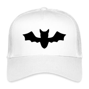 Himmlische Fledermaus Mondmuster auf Baumwoll-T-Shirt - Kinder Trucker-Cap - Weiß - Vorne