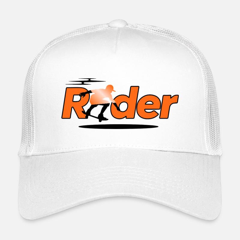 Rider Silhouette on Orange Kids’ Trucker Cap