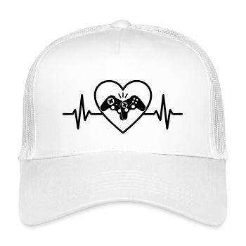 Controller Herz Gamer Liebe Videospiele - Kinder Trucker-Cap - Weiß - Vorne