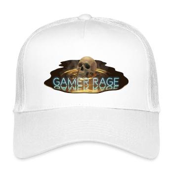 Gamer Rage Skull - Kinder Trucker-Cap - Weiß - Vorne