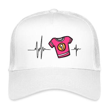 Sport Passion | Rythme Cœur Maillot Numéro 1 - Casquette trucker enfant - blanc - Devant