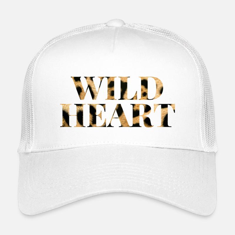 Wild Heart Leopard Print Shirt - Kinder Trucker-Cap - Weiß