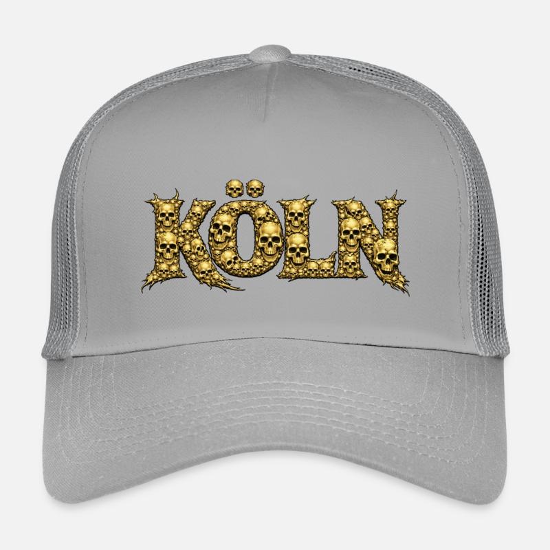 KÖLN | Goldene Schädelbuchstaben Kinder Trucker-Cap