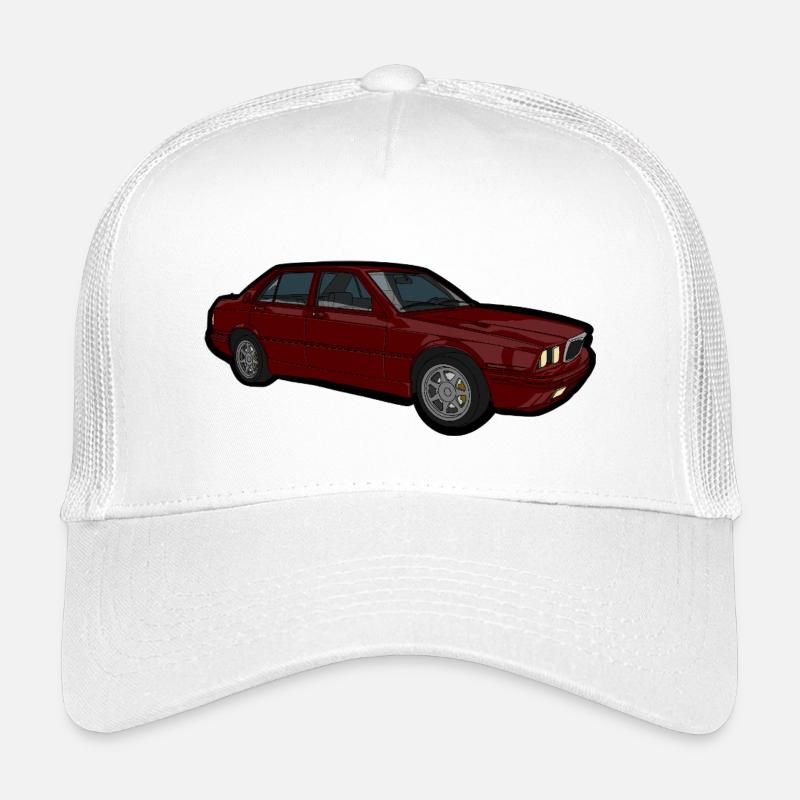 Rote Auto Illustration Retro Look - Kinder Trucker-Cap - Weiß