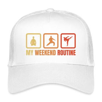 Karateka Weekend Routine - Kids’ Trucker Cap - white - Front