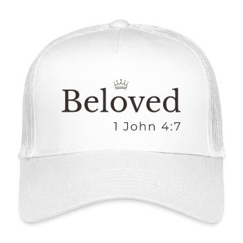 Christian bien-aimé | 1 Jean 4:7 | Conception de la couronne - Casquette trucker enfant - blanc - Devant