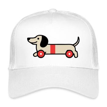 Dackel Spielzeug Holzrad Kind - Kinder Trucker-Cap - Weiß - Vorne