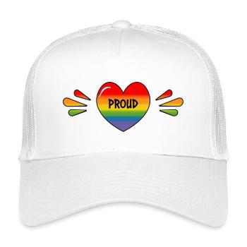 Regenbogen LGBT Stolzes Herz - Kinder Trucker-Cap - Weiß - Vorne