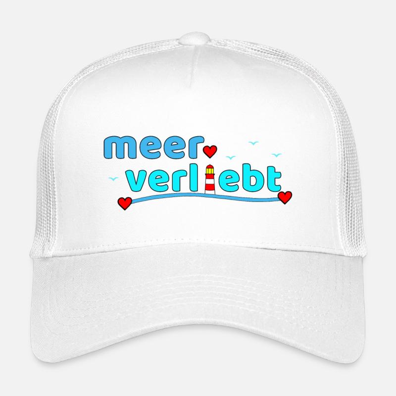 Meerverliebt Leuchtturm Herzdesign - Kinder Trucker-Cap - Weiß