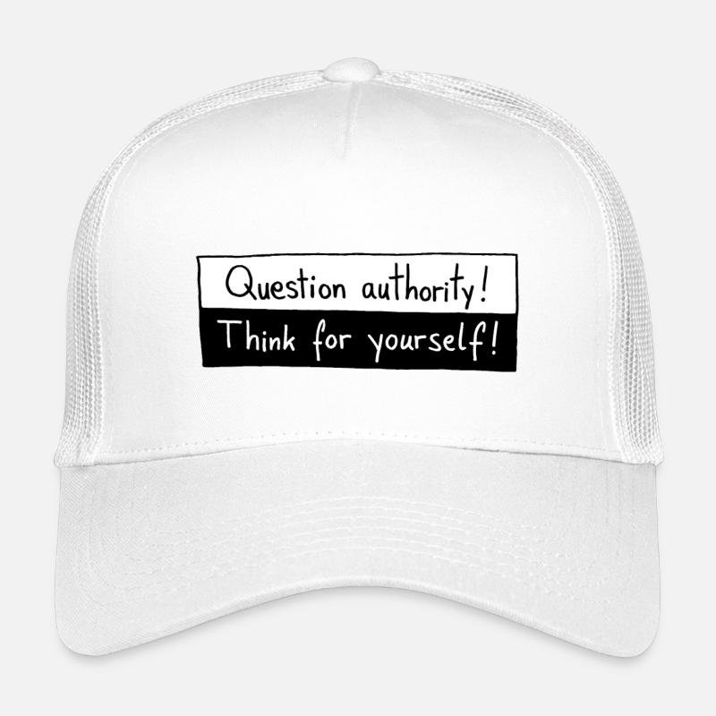Question authority! Think for yourself! Casquette trucker enfant