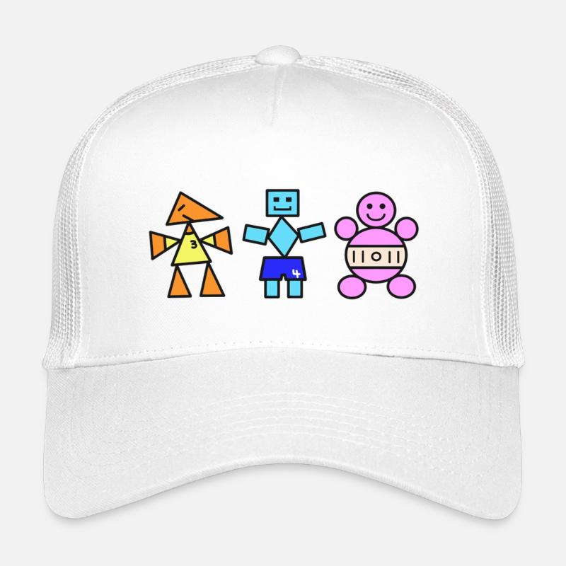 Geometric Trio Playful Figures,  One point  Kids’ Trucker Cap