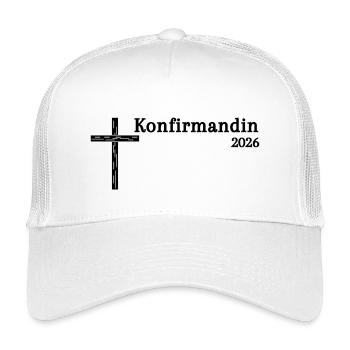Confirmation 2026 Confirmation simple wooden cross - Kids’ Trucker Cap - white - Front