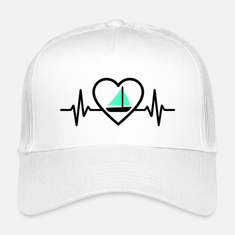 Herz Segeln – Leidenschaft Boot - Kinder Trucker-Cap - Weiß
