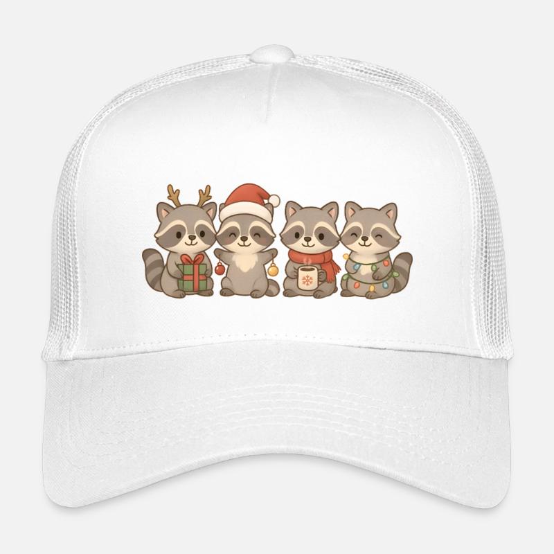 Waschbären Kinder Jungen Mädchen Weihnachten Wasch - Kinder Trucker-Cap - Weiß