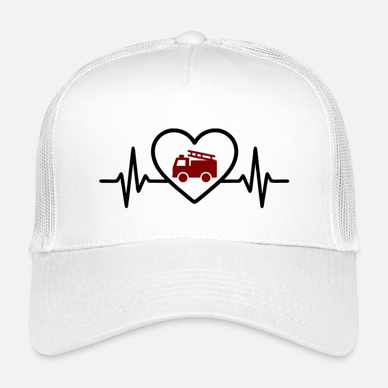 Herz Feuerwehr Feuerwehrauto Kinder Trucker-Cap