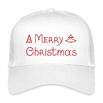Merry Christmas handwritten lettering phrase . - Kinder Trucker-Cap - Weiß - Vorne