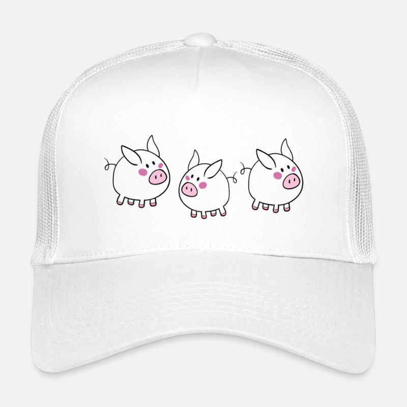 Glücksschweinchen - Kinder Trucker-Cap - Weiß