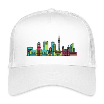Leeds City Skyline Town Hall Modern Line Art - Kids’ Trucker Cap - white - Front
