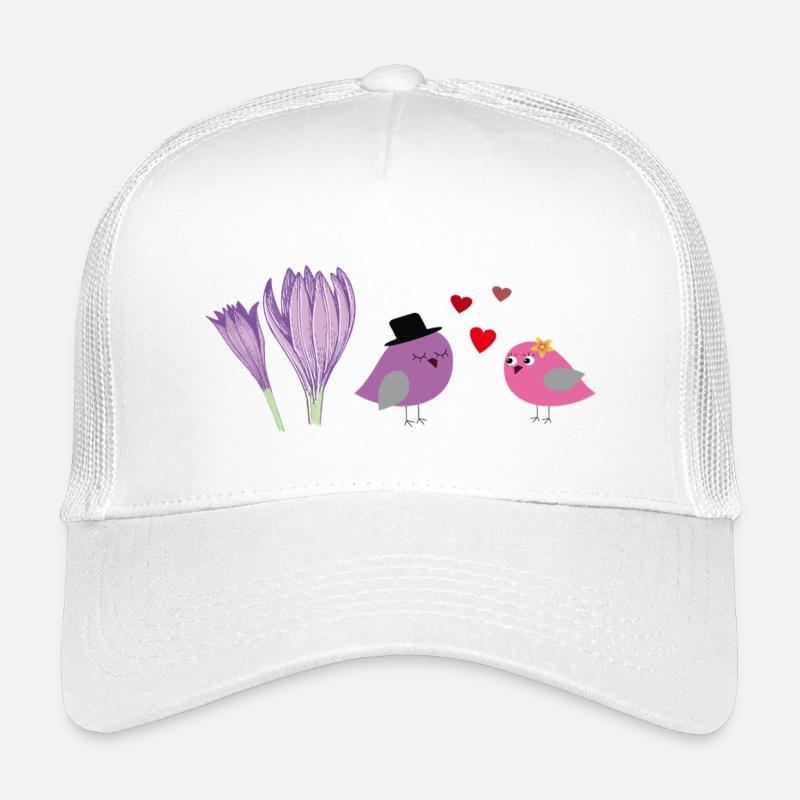 verliebte Vögel - Kinder Trucker-Cap - Weiß
