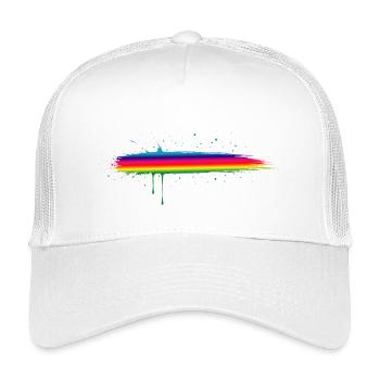 Regenbogen Pinselstrich Farbverlauf Splash - Kinder Trucker-Cap - Weiß - Vorne