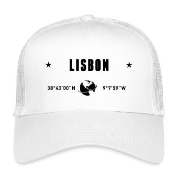 Lissabon, Portugal Koordinaten des Planeten Erde - Kinder Trucker-Cap - Weiß - Vorne