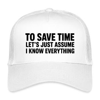Suppose que je sais tout, c’est drôle en disant design - Casquette trucker enfant - blanc - Devant