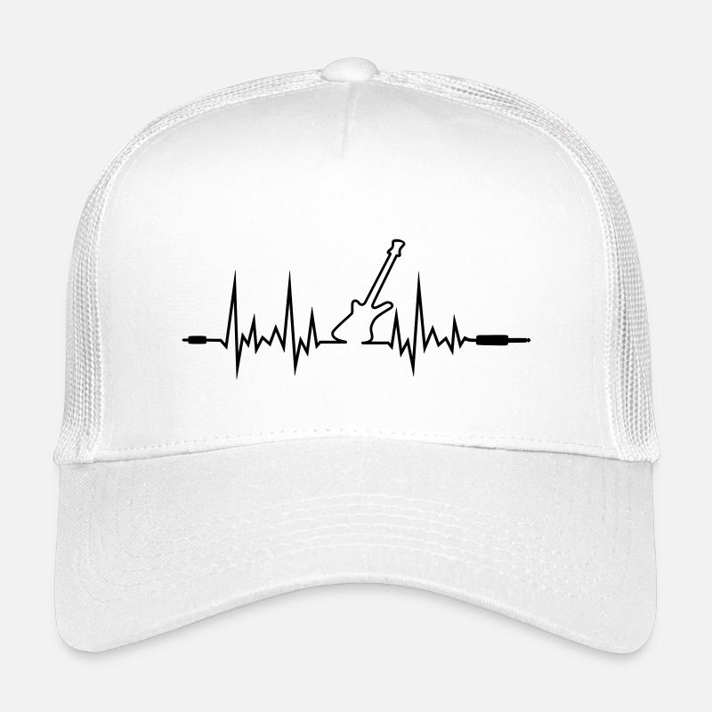 Wave Gitarre mit Klinkenstecker-Enden - Kinder Trucker-Cap - Weiß
