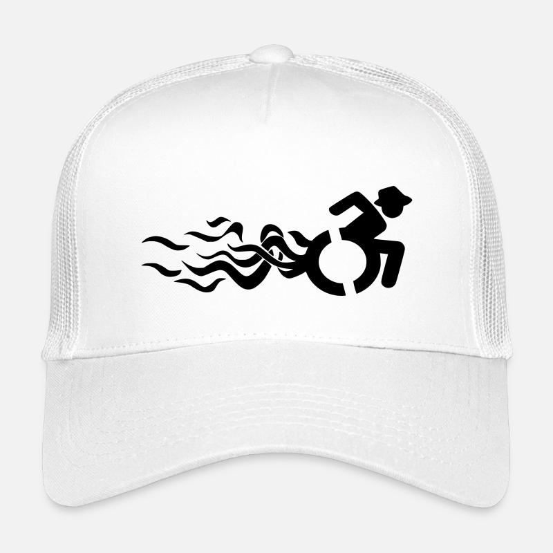 Rollstuhlfahrer mit Flammen # - Kinder Trucker-Cap - Weiß