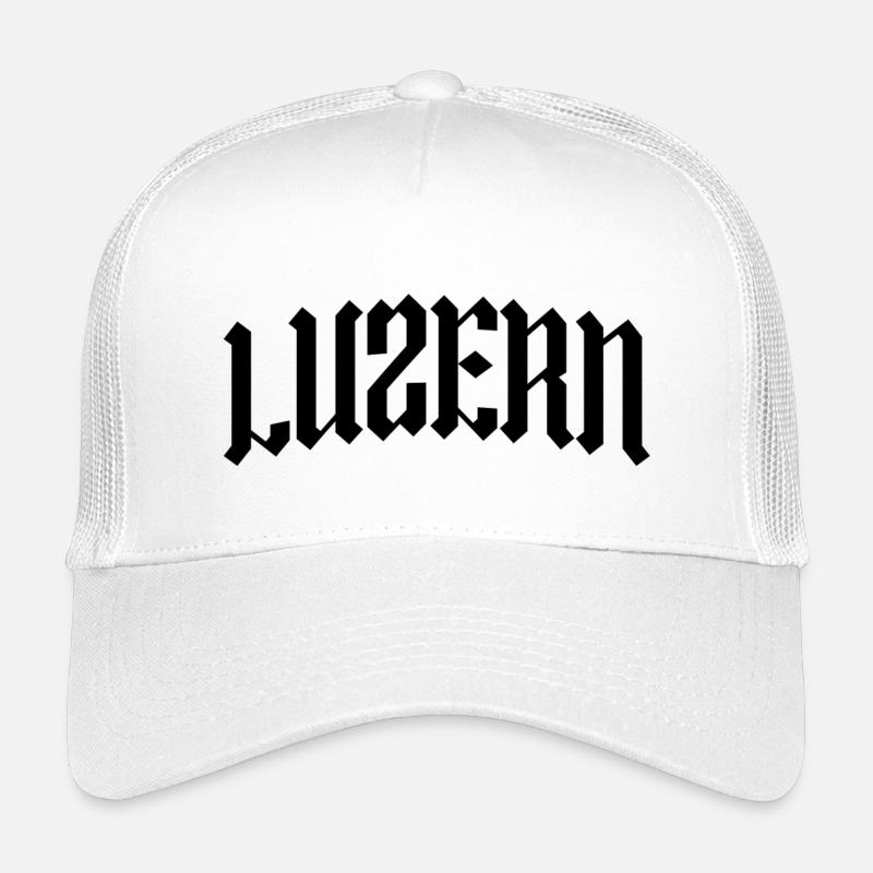 Lucerne Switzerland Gothic Lettering Kids’ Trucker Cap