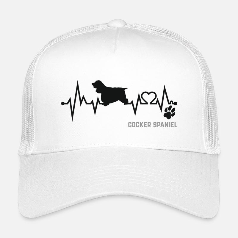 Cocker Spaniel Herzschlag Puls EKG Hund Geschenk Kinder Trucker-Cap
