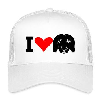 I Love Dogs (black) - Kids’ Trucker Cap - white - Front